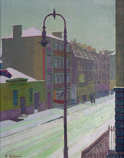 Strada di Londra nella neve, 1917 da Harold Gilman